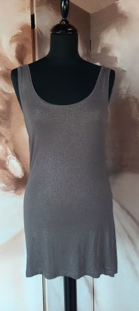 🌿 s.Oliver Longtop mit Glitzer  Gr. 40 grau Figurbetont