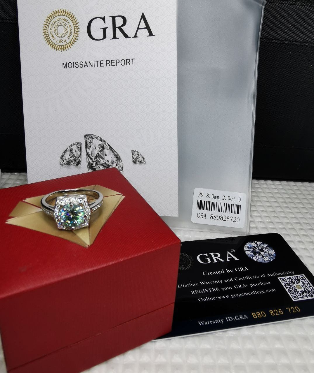 Anelli: Bague argent avec diamant de moissanite de 2 ct certifié GRA – Nuovo e nell'imballaggio originale da Reconvilier venduto da Tsma67 9