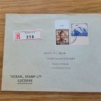 Luftpost Brief 1942 Lucerne Wilderswil Ocean Stamp