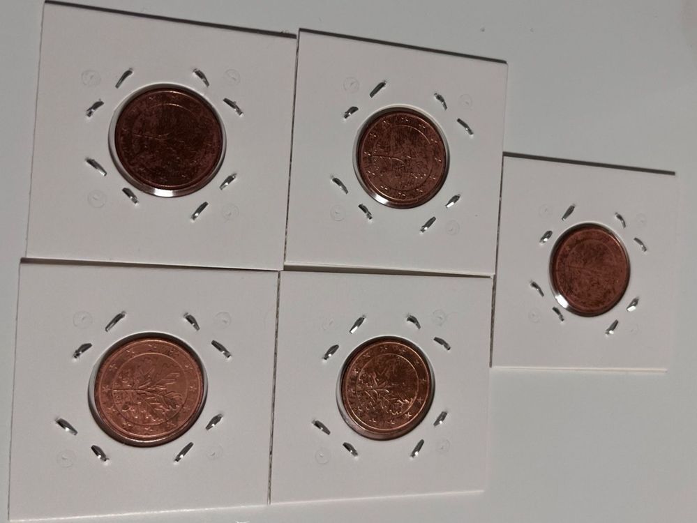 5 Centimes Allemagne 2002 Lettres A/D/F/G/J 2