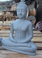 Buddha Gartenfiguren Deko Figuren grau Betonoptik