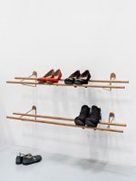 We Do Wood - Shoerack  - Smoked Oak, Brass Steel - NEW!