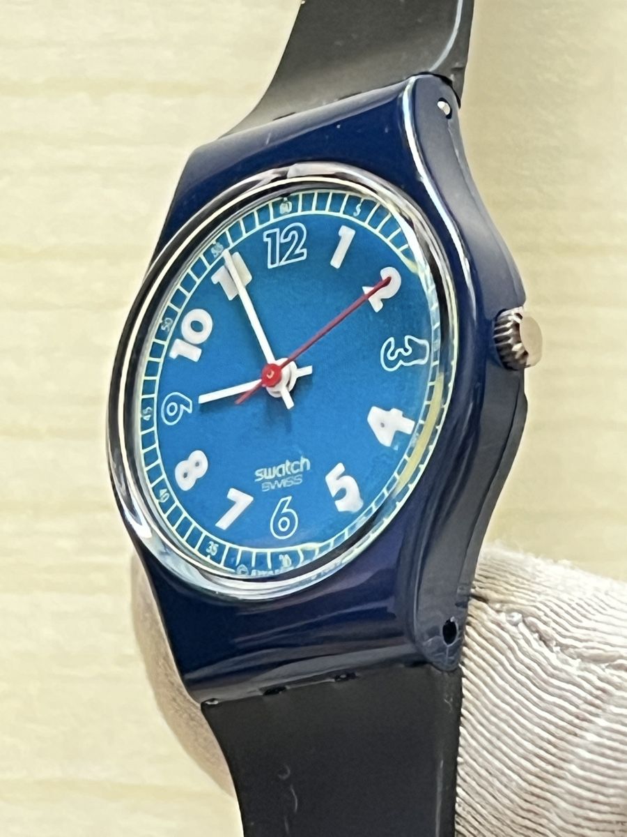 Swatch Orologi: Swatch Uhr dunkelblau mit Zifferblatt blau  – Usato da Grenchen venduto da chththl 5