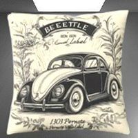 🚗  Vintage Käfer Kissenbezug – Retro-Style pur! 🌟🛋️
