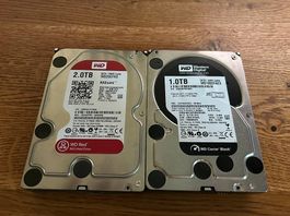 2 x WD 1 TB und 2 TB Festplatten