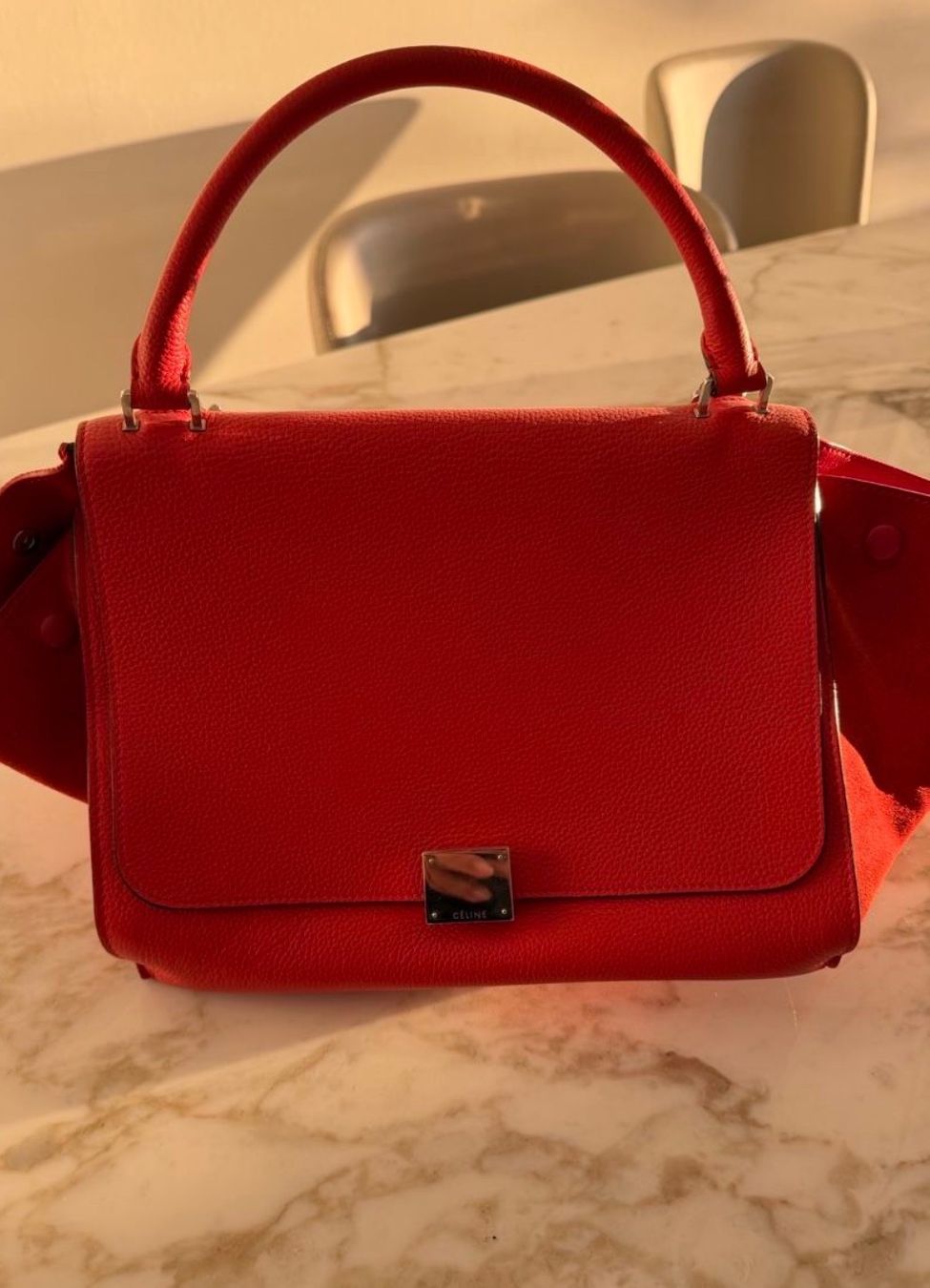 Celine Borse da donna: Celine Bag, Model Trapeze in schönem Orange – Usato da Lausanne venduto da Meganelausanne 1