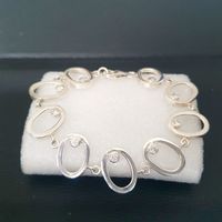 Vintage Silber Armband 825 mit Zirkonia, 16 g,
