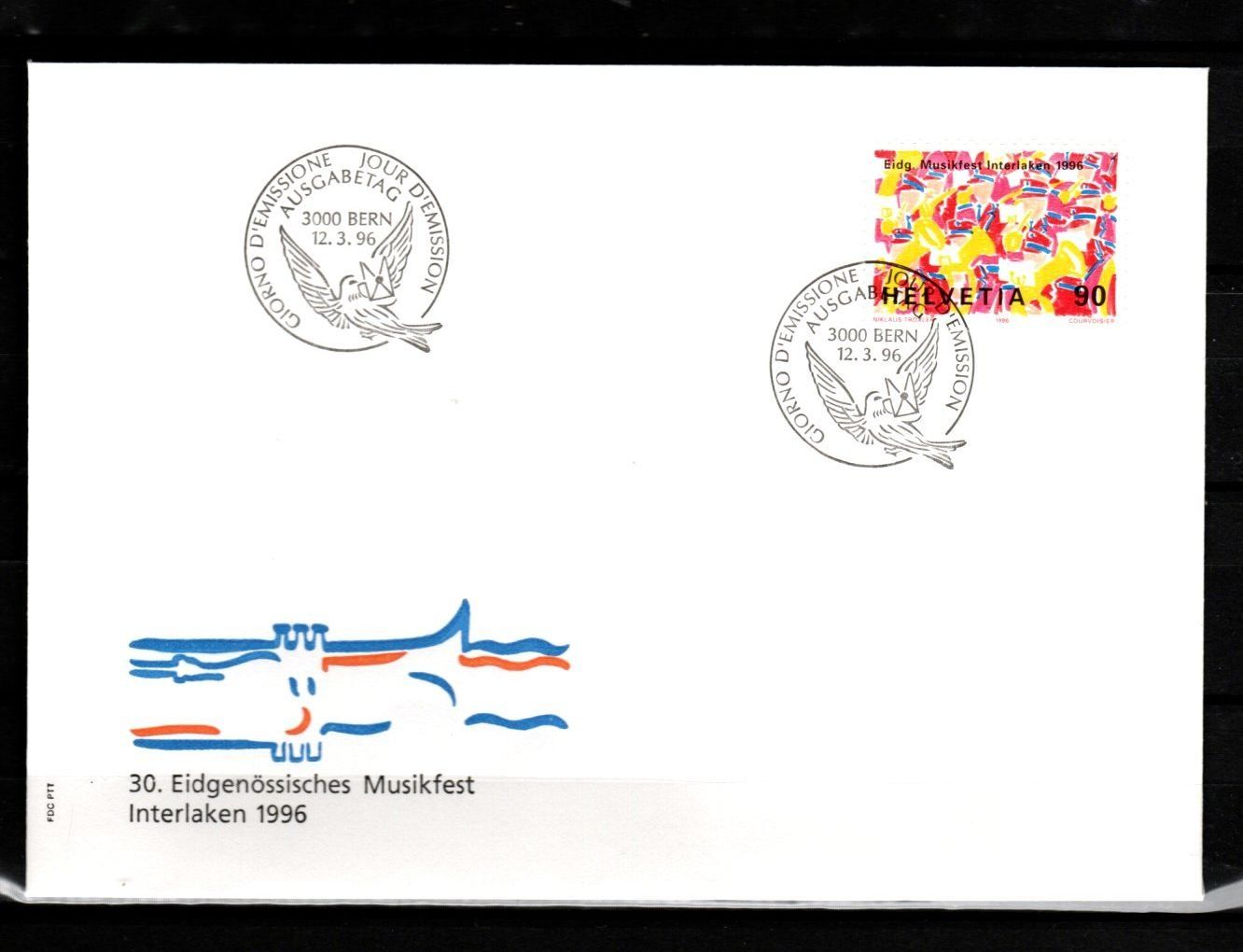 Tutti i francobolli: 1996 - FDC / Werbemarken / Eidg. Musikfest. Interlaken – Usato da Schaffhausen venduto da poststamp