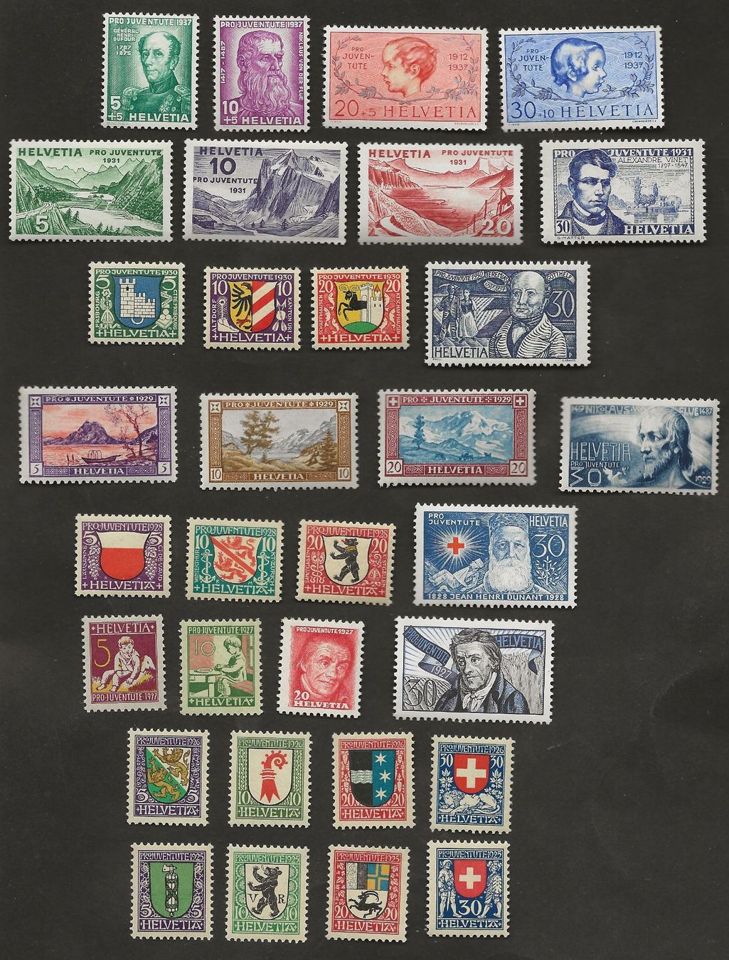 Tutti i francobolli: Schweiz 8 Serien Pro Juventute 1925 / 1937 postfrisch 77.- – Usato da Au ZH venduto da xelagreb01