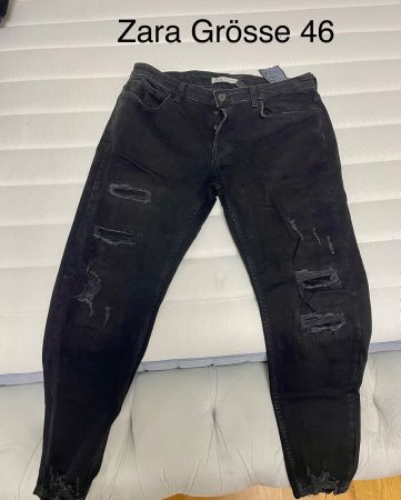 Schwarze Zara Jeans, Grösse 46, im top Zustand für den So...
