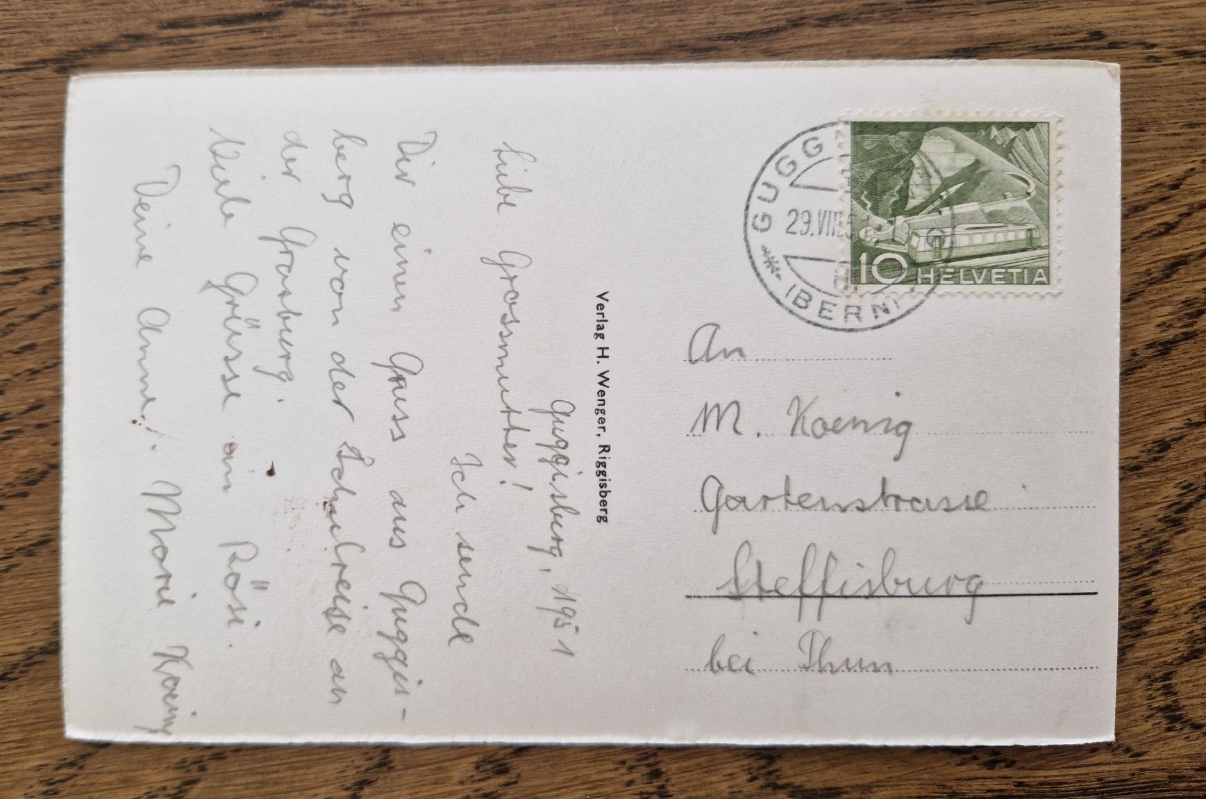 Cartoline postali: Guggisberg 1951 – Usato da Ebikon venduto da Donar50 1