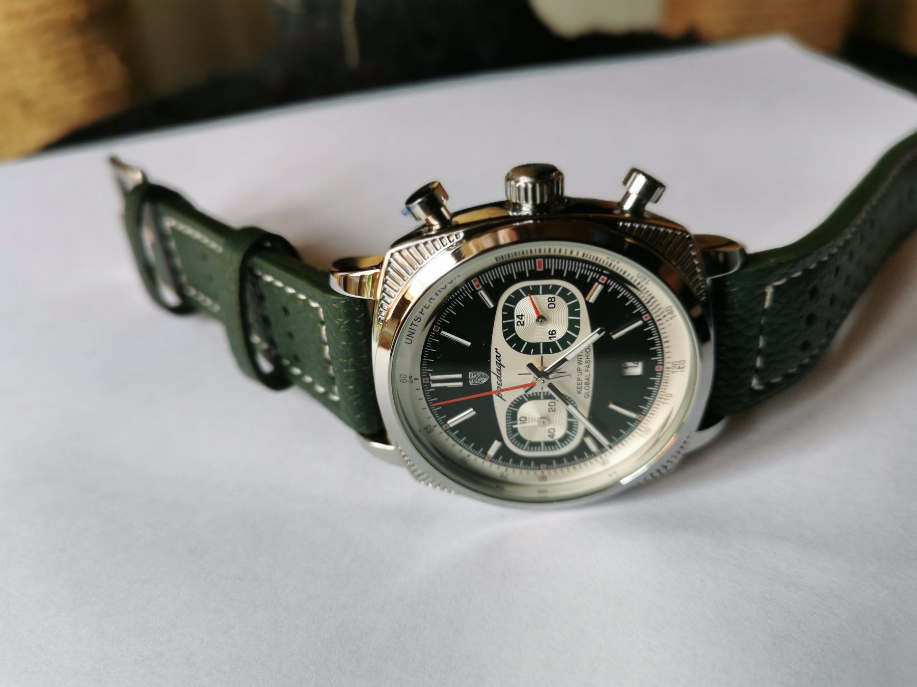 Orologi: Edle Herrenuhr mit PU Lederarmband – Nuovo e nell'imballaggio originale da Filzbach venduto da Sabenasi 3