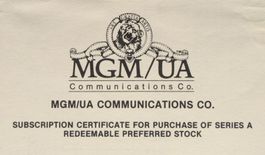 original MGM/UA Communications Co. - Zuger KB - 1989 aktie