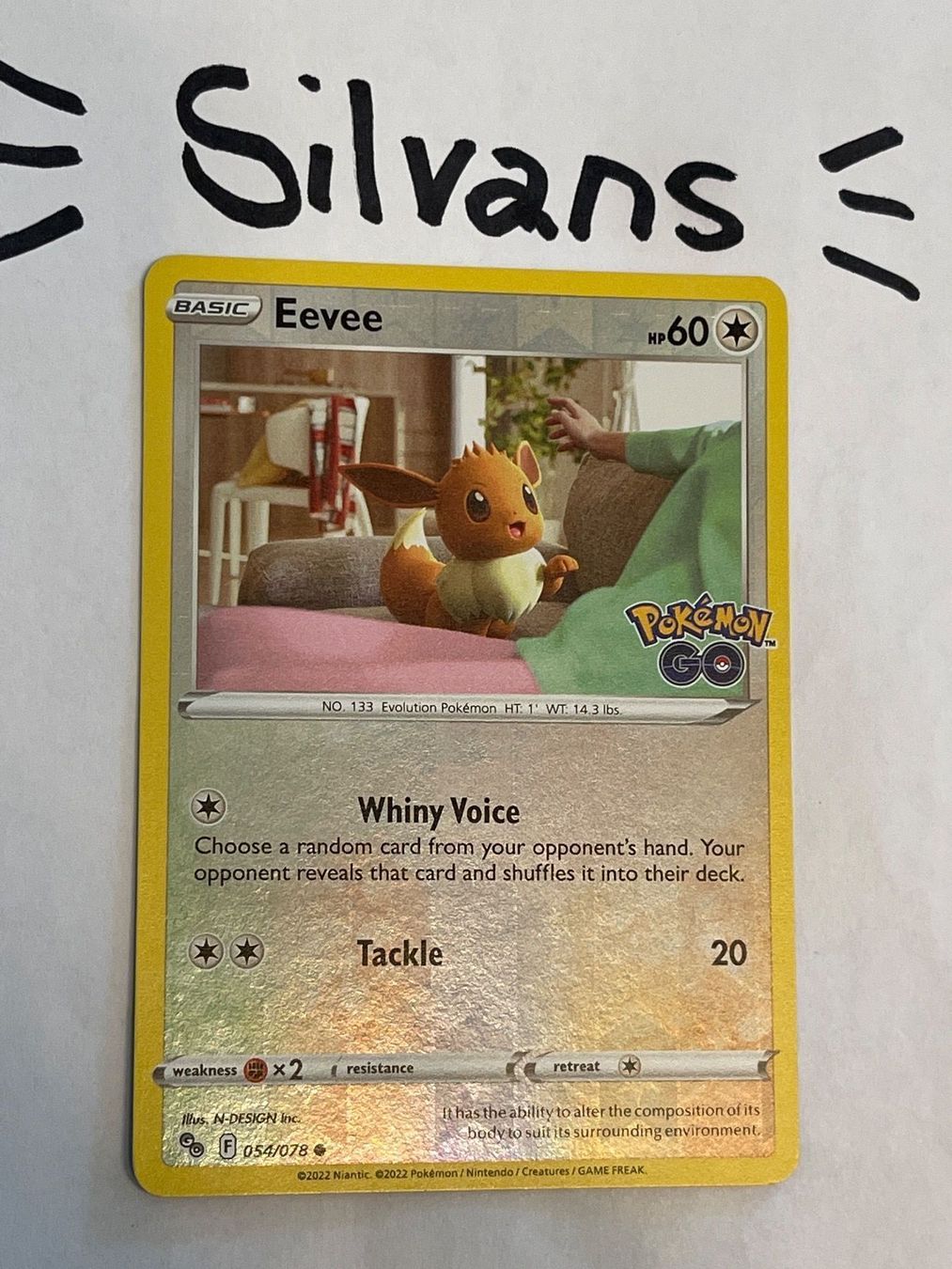 Pokémon Carte collezionabili: Eevee Reverse Holo 054/078 Pokemon GO Englisch – Nuovo (secondo la descrizione) da Wil SG venduto da Silvans