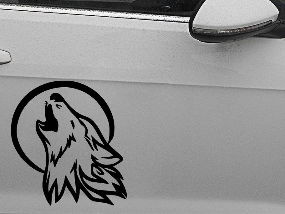 Sticker: WASSERDICHTER AUTOAUFKLEBER HEULENDER WOLF SCHWARZ, – Nuovo (secondo la descrizione) da Bad Ragaz venduto da Schtupsi
