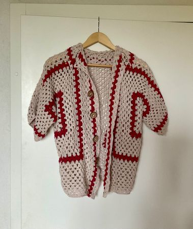Haut en crochet fait à la main - mélange lin et coton