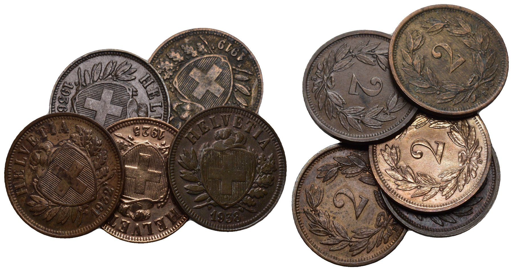 Tutti le monete: Schweiz 2 Rappen Lot – Usato da Bern venduto da numismatictops