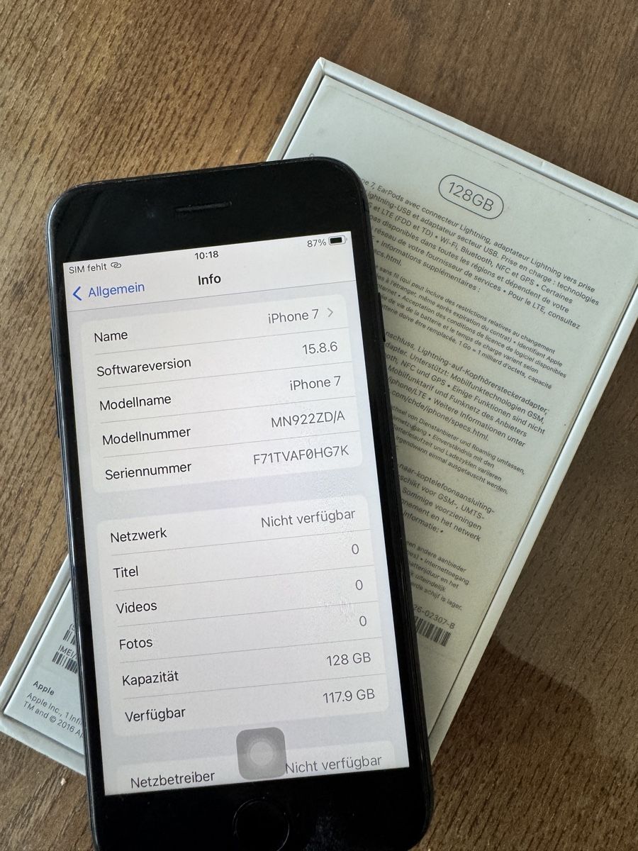 Apple Handys / Smartphones: iPhone 7 128GB mit verpackung – Gebraucht aus Dietikon von Leodnd 4
