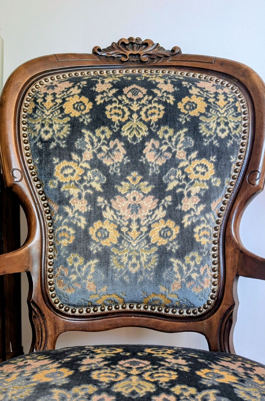 Sessel: Vintage Sessel / Fauteuil mit Blumen-Muster  – Gebraucht aus Zürich von Kmrx74 3