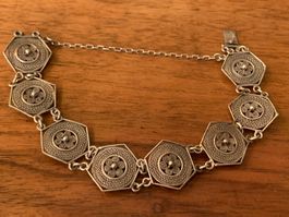 Silber 800:antikes Trachtenarmband/filigran gearbeitet, 14 g
