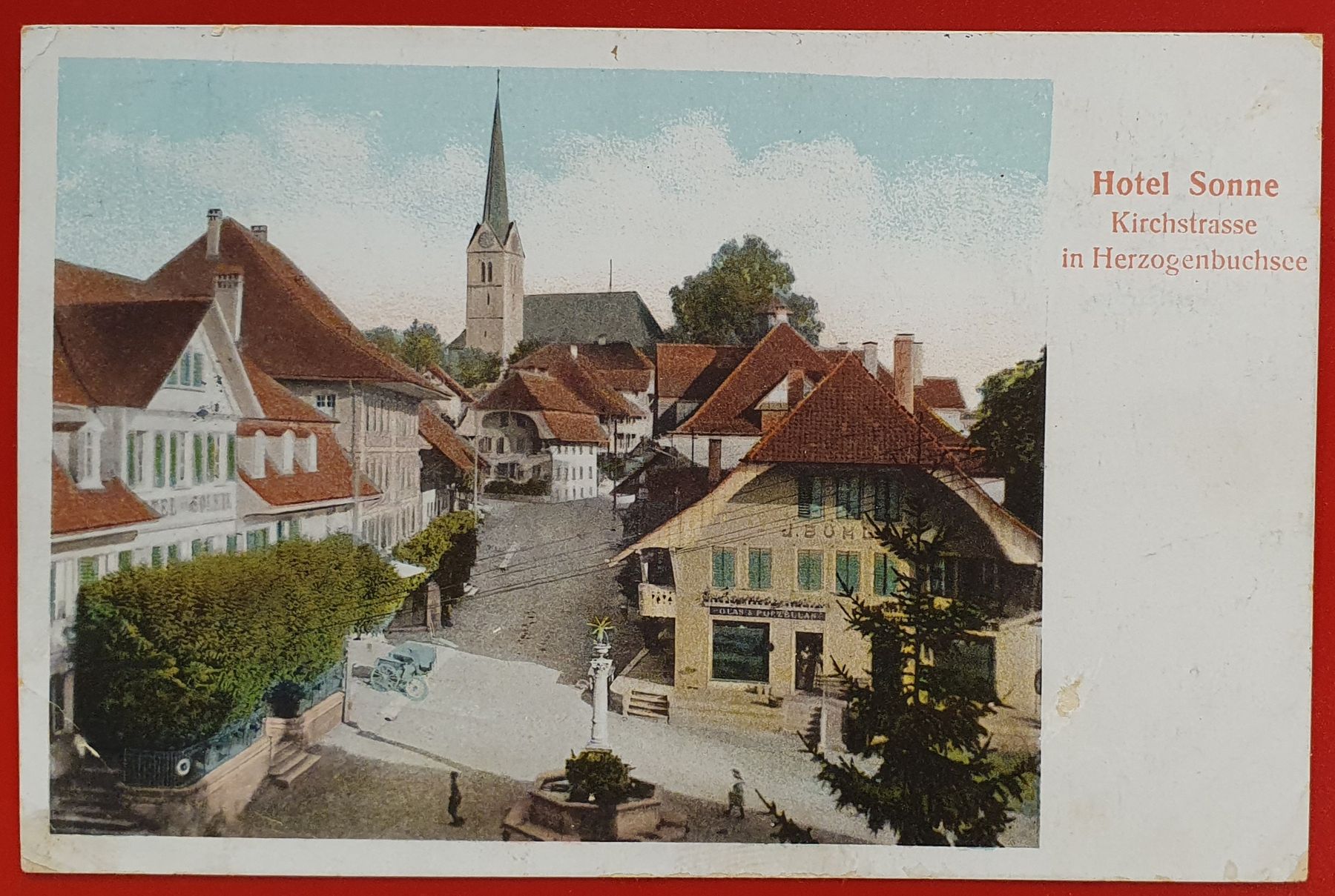 Cartoline postali: Herzogenbuchsee 1914 - Hotel Sonne, Kirchstrasse – Usato da Kreuzlingen venduto da Rschweiz1