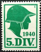 Soldatenmarke 2.WK, 5. Division, hellgrün, Wi Kdo 49