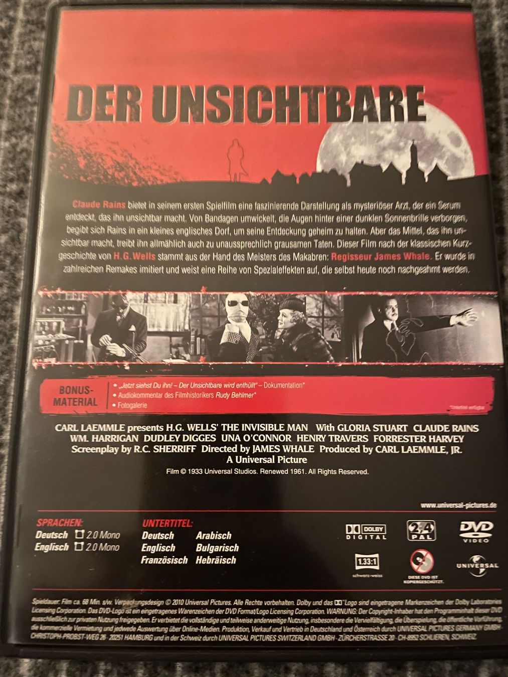 Tutti i DVDs: Der Unsichtbare KLASSIKER – Nuovo (secondo la descrizione) da Dierikon venduto da Butcherboy 1