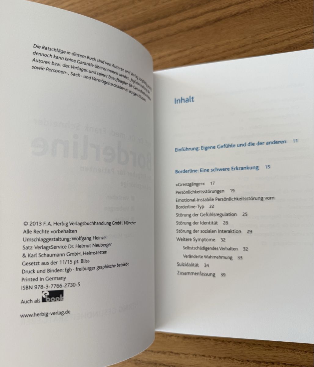 Libri: Borderline v. Prof.Dr.Dr.med. Frank Schneider – Usato da Reinach AG venduto da Fitzpippa 2