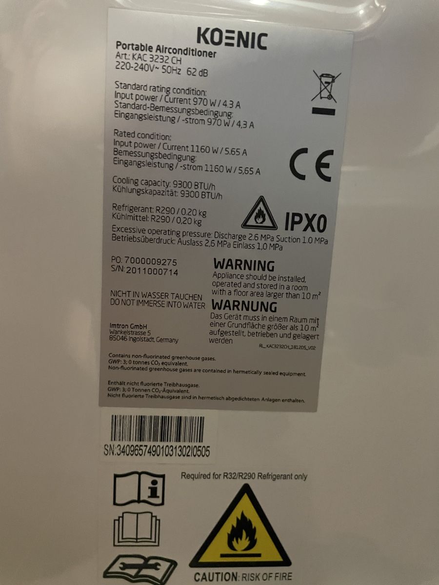 König Climatiseurs: Klimaanlage Koenic Kac 3232 – D'occasion à Birmensdorf ZH par des_r5ll 3