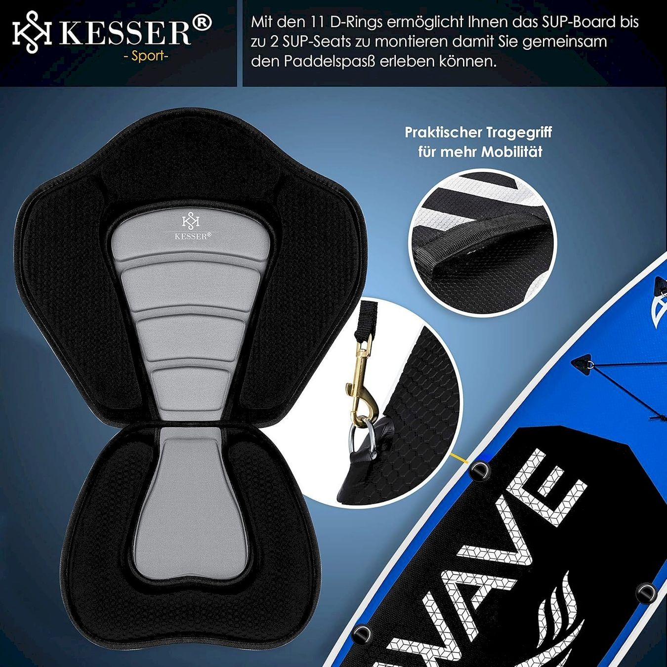 Surf: KESSER Aqua SUP Board Set 320cm blau – Nuovo e nell'imballaggio originale da Bottighofen venduto da zaap 8