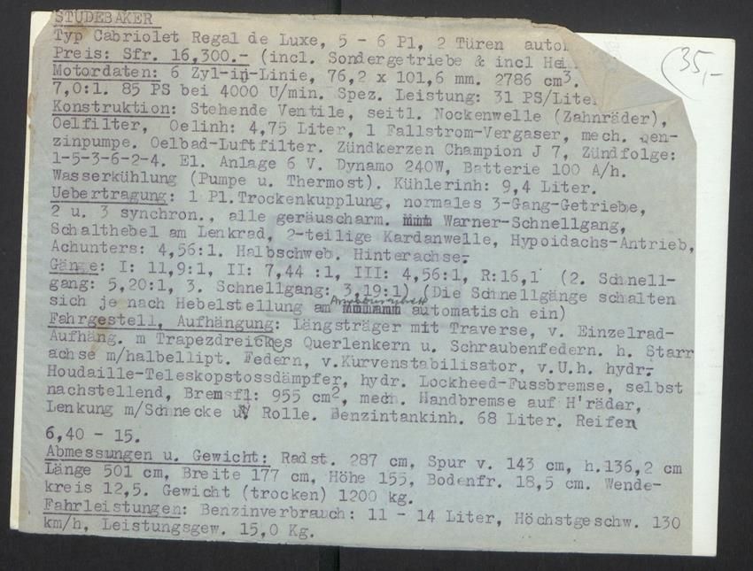 Fotografie &  Plakate: Fotografie Auto Studebaker Cabriolet Reg – Gebraucht aus Berlin von bartko-reher 1