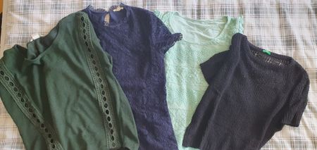 4× Set Sommer Tops Gr. XS/S, H&M, Esprit, Benetton