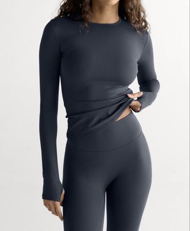 Adanola Langarmshirt Damen Grösse S Grau 
