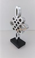 Holzskulptur „Keltischer Knoten“ silber/schwarz, Niederlande
