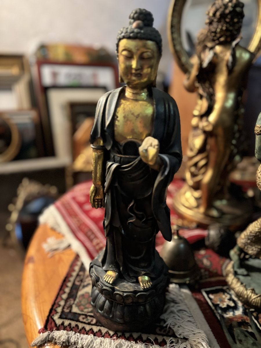 Statuette: Exquisite Buddha Statue, Antik, Goldfarben - Einzigartig! – Usato da Frauenfeld venduto da Fubech 1