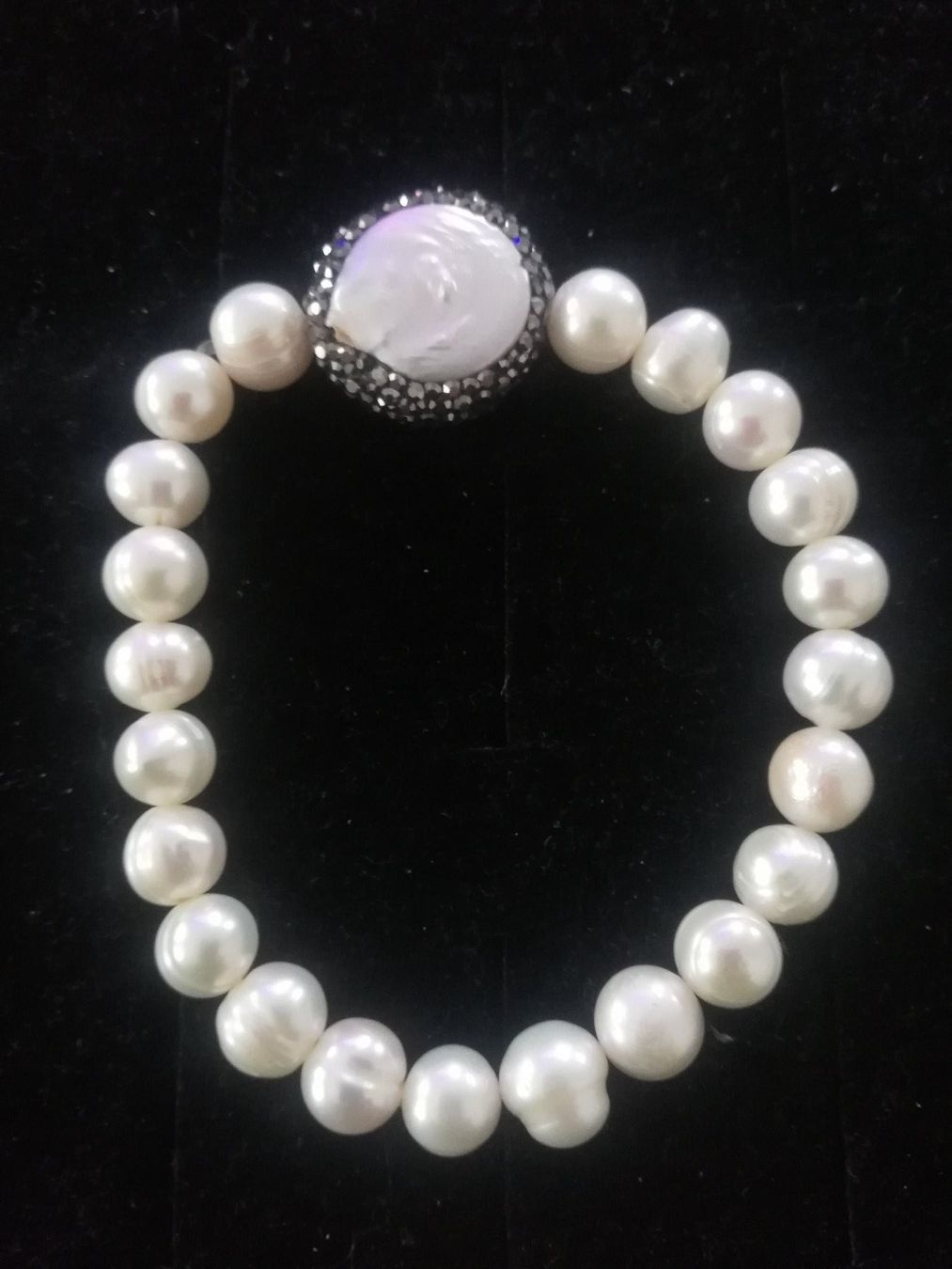 Armbänder & -reifen: SÜSSWASSER PERLEN ARMBAND mit Haematit Stein – Neu (gemäss Beschreibung) aus Steinhausen von ellako