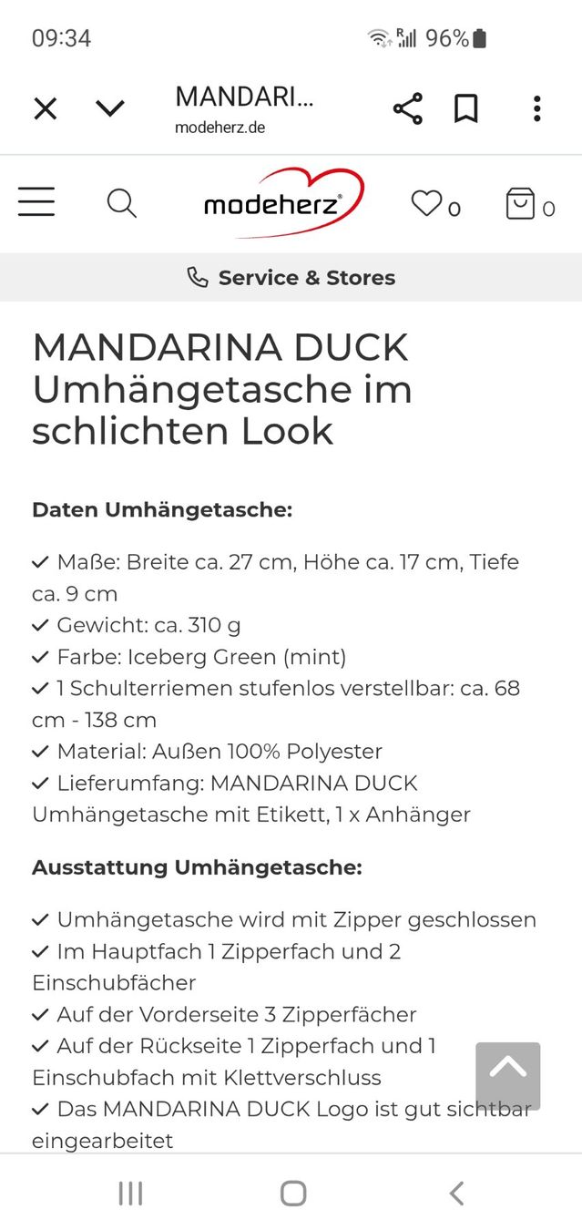 Mandarina Duck Borse da donna: Mandarina Duck Schultertasche – Nuovo (secondo la descrizione) da Interlaken venduto da mar_65xg 4