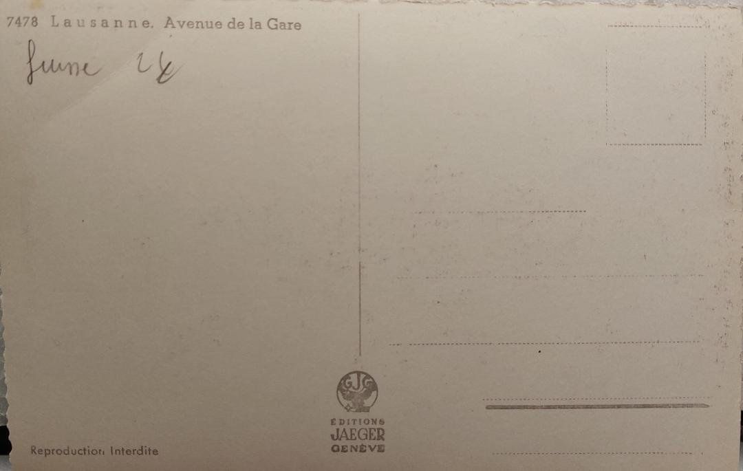Ansichtskarten: LAUSANNE - Avenue de la Gare - Oldtimer – Gebraucht aus Delémont von Domdom1 1