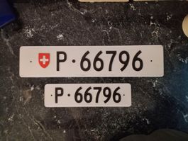 2x Nummernschild PTT Post ausrangiert 66796