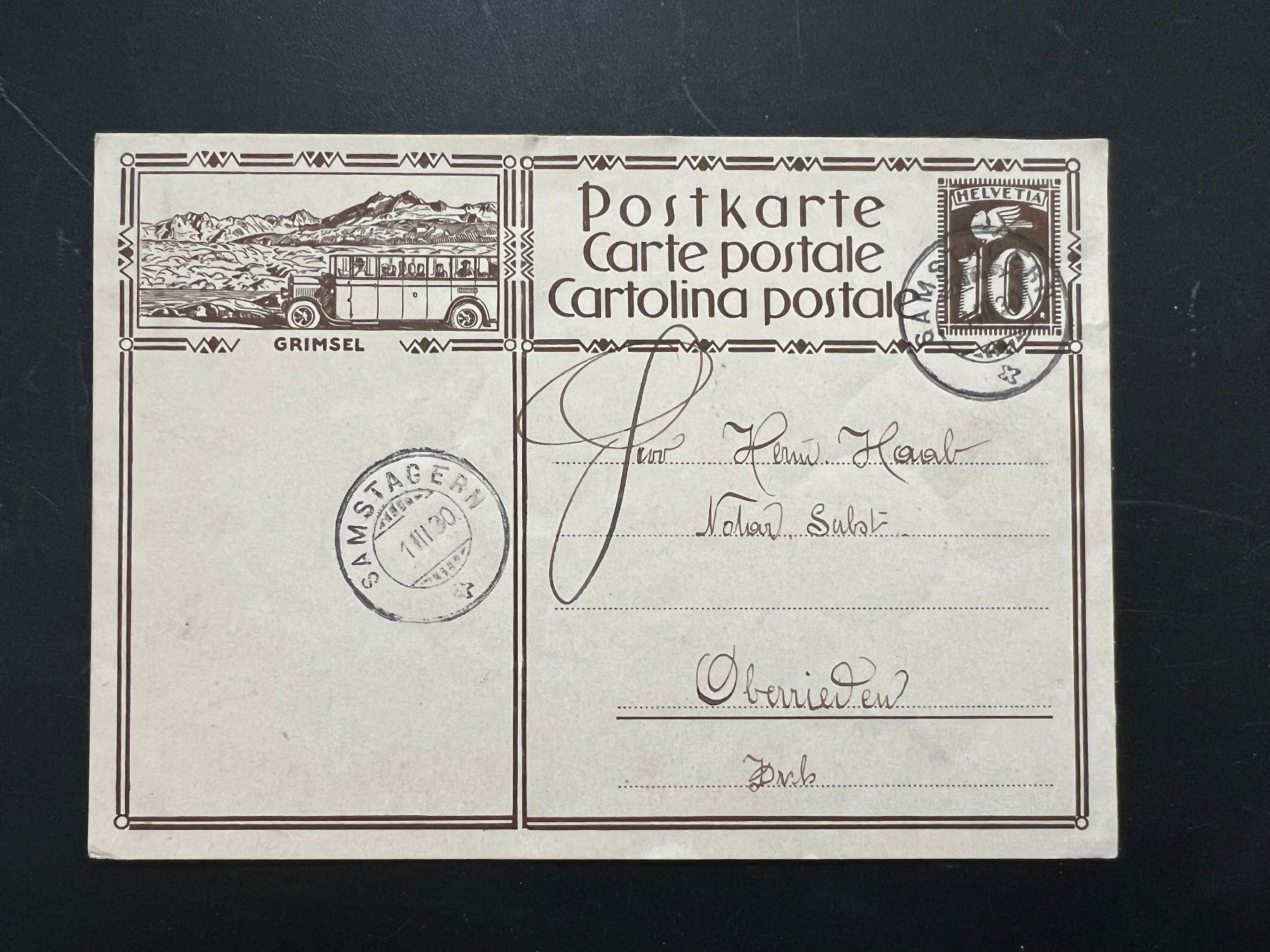 Cartes postales: Bild-Postkarte 1930 Grimsel   (V194) – D'occasion à Hinwil par Sidi4