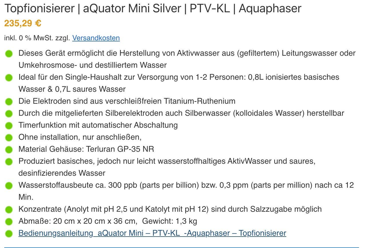 Attrezzature mediche: Wasserionisierer Aquaphaser Classic mit Silberelektrode – Usato da Reichenbach i. K. venduto da Yadu 4