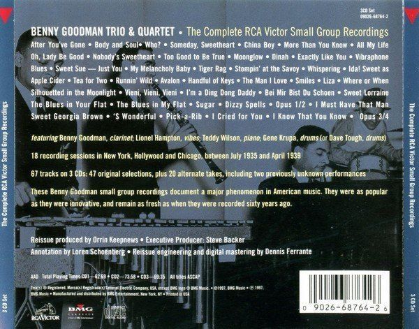 CD: box 3CD's - Benny Goodman feat. Teddy Wilson, Lionel Hampton – Usato da Unterbäch VS venduto da Plasido 1