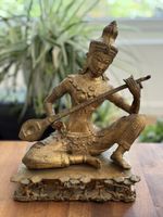 Vintage Bronze Musician Statue - Perfect Home Decor!
