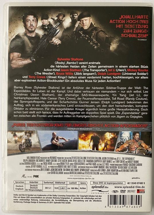 Alle DVDs: The Expendables – Gebraucht aus Flums von Asquillo 1