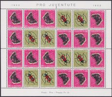 1953, JOZ41 (PJ-Kehrdruckbogen) postfrisch **, Kat: 550.-