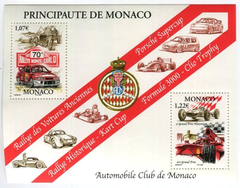 Tutti i francobolli: Block "Formel 1. Automobile Club de Monaco". Monaco – Nuovo e nell'imballaggio originale da Basel venduto da Butsch5
