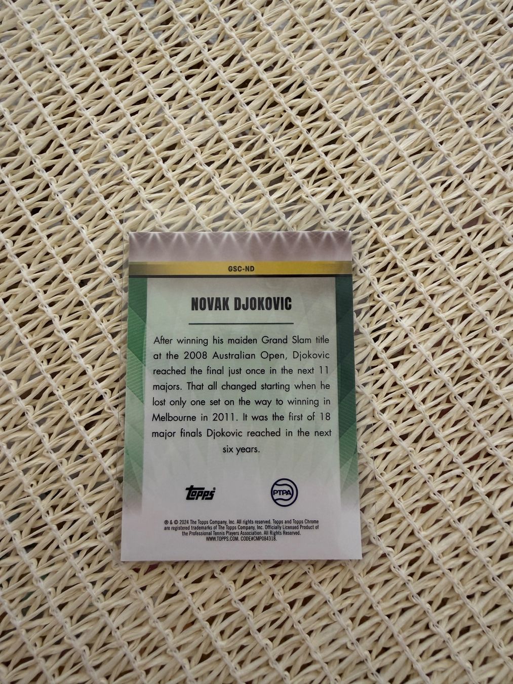 Topps Carte collezionabili: Novak Djokovic – Usato da Champagne venduto da kev_b2tb 1