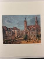 Hans Perner Print - Charming City Scene, Signed