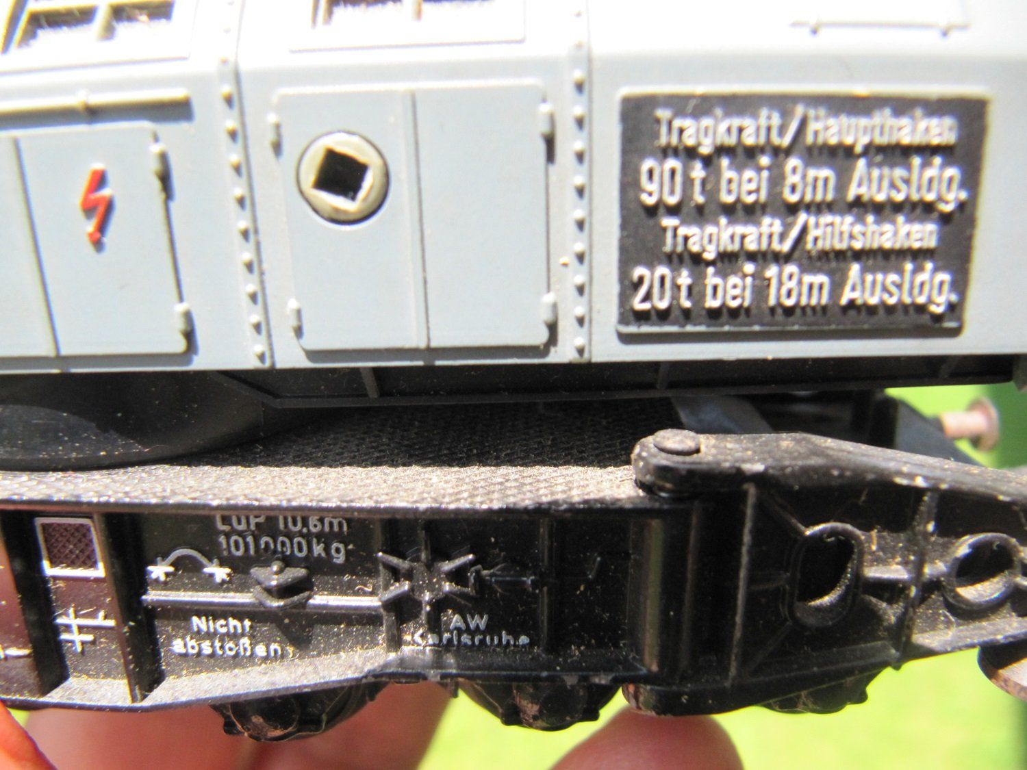 Fleischmann Modellini di ferrovie: Fleischmann Krupp-Ardelt Eisenbahnkran Set – Usato da Gams venduto da Recycleri2 6