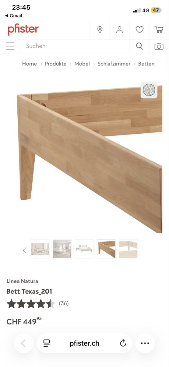 Pfister Letti: Holzbett aus Eichenholz – Usato da Bern venduto da moiramoira 2